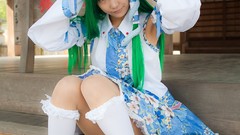 Dress models kochiya sanae green hair touhou cosplay detached 