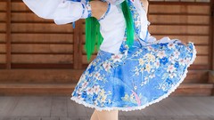 Dress models kochiya sanae green hair touhou cosplay Lenfried