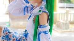 Dress models kochiya sanae green hair touhou cosplay Lenfried