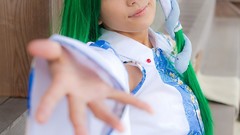 Dress models kochiya sanae green hair touhou cosplay Lenfried