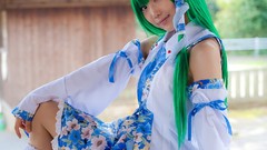 Dress models kochiya sanae green hair touhou cosplay Lenfried