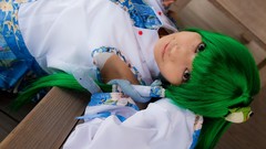 Dress models kochiya sanae green hair touhou cosplay Lenfried