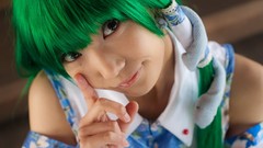 Dress models kochiya sanae green hair touhou cosplay Lenfried