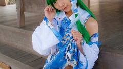 Dress models kochiya sanae green hair touhou cosplay Lenfried