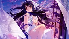 Dress moonlight long hair anime girls carnelian Kuraki Mizuna