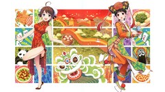 Dress multicolor Chinese anime