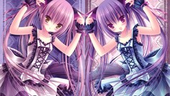 Dress nekomimi purple hair