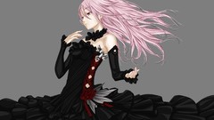 Dress pink hair anime girls guilty crown black dress yuzuriha 