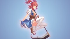 Dress red eyes anime girls scythe short hair touhou onozuka 