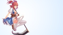 Dress red eyes anime girls scythe short hair touhou onozuka 