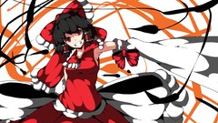 Dress red eyes anime girls short hair hakurei reimu touhou