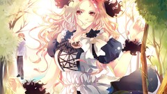 Dress red eyes blondes anime girls