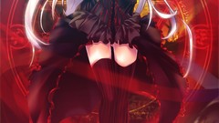 Dress red eyes blondes long hair anime girls fate zero irisviel 