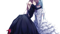 Dress red eyes blush anime girls hatsune miku vocaloid megurine 