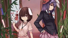 Dress red eyes skirts anime girls school uniforms touhou purple 