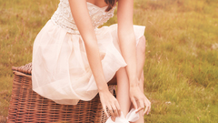 Dress redheads high heels