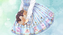 Dress Ribbons anime girls blue eyes brunettes lolita fashion