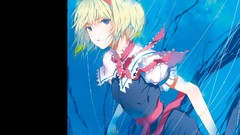 Dress Ribbons anime girls blue eyes short hair touhou alice 