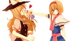 Dress Ribbons blondes blush long hair blue eyes short hair 