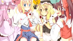 Dress Ribbons blondes long hair blue eyes brown eyes short hair 