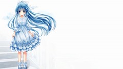 Dress Ribbons blue hair anime girls blue eyes lolita fashion 
