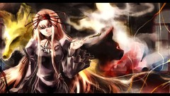 Dress Ribbons bows blondes pipes long hair touhou yakumo yukari 