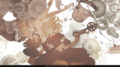 Dress Ribbons long hair anime girls brown eyes short hair 