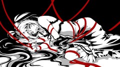 Dress Ribbons long hair hatsune miku vocaloid bare shoulders 