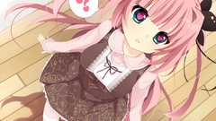 Dress Ribbons pink hair long hair anime girls blue eyes hair 