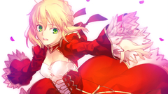 Dress saber blondes anime girls green eyes fate stay night fate 