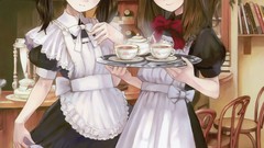 Dress stockings anime girls brunettes maids kishida mel cosplay 