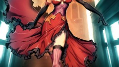 Dress stockings brunettes cleavage standing artwork boobs 