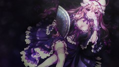 Dress stockings long hair anime girls corset touhou yakumo 