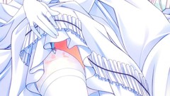 Dress stockings pink hair anime girls blue eyes brides princess 