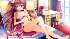 Dress studio anime girls bra cleavage visual novels Shukufuku 