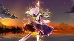 Dress Swords anime girls kochiya sanae green hair touhou