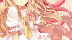 Dress tie hats blondes long hair anime girls yellow eyes touhou 