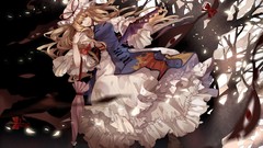 Dress Umbrellas hats gap bows fans blondes long hair anime 