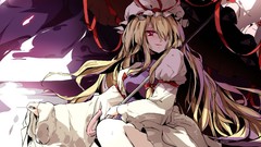 Dress Umbrellas hats red eyes Ribbons sitting bows blondes long 