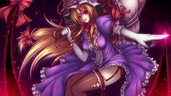 Dress Umbrellas hats Ribbons bows blondes long hair anime girls 