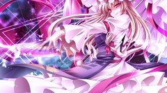 Dress Umbrellas hats Ribbons fans blondes long hair pink eyes 