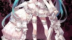 Dress Umbrellas stockings hatsune miku vocaloid twintails 