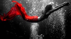 Dress underwater artwork selective coloring