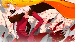 Dress Vampires gloves elbows long hair anime girls yellow eyes 