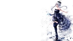 Dress vocaloid gray hair twintails luo tianyi