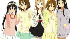 Dress white background earrings blondes skirts long hair anime 