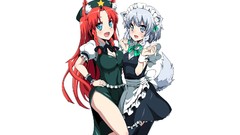 Dress white background hats blush long hair gray eyes anime 