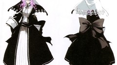 Dress white background hats bows veil pink hair long hair pink 