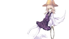 Dress white background hats goddess rings blondes long hair 