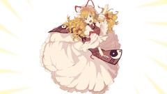 Dress white background hats Ribbons fans blondes long hair 